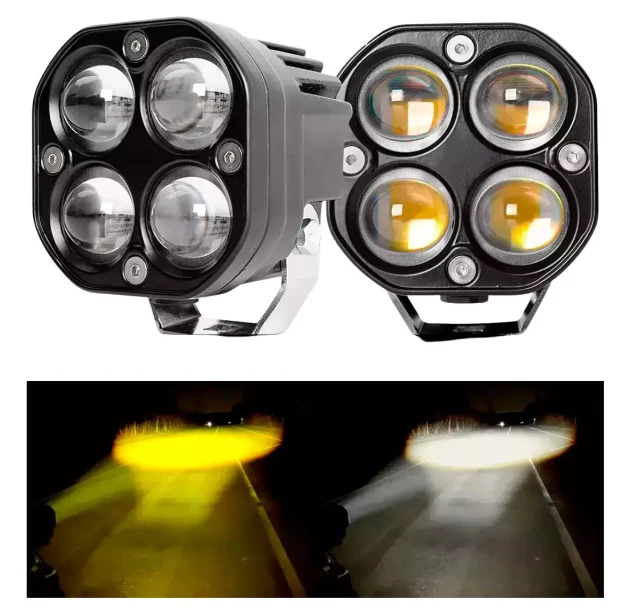 led 4 lupas luz blanca y amarilla